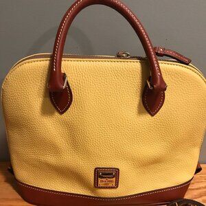 Dooney & Bourke Pebble Leather Zip Zip Satchel- Lemon Yellow